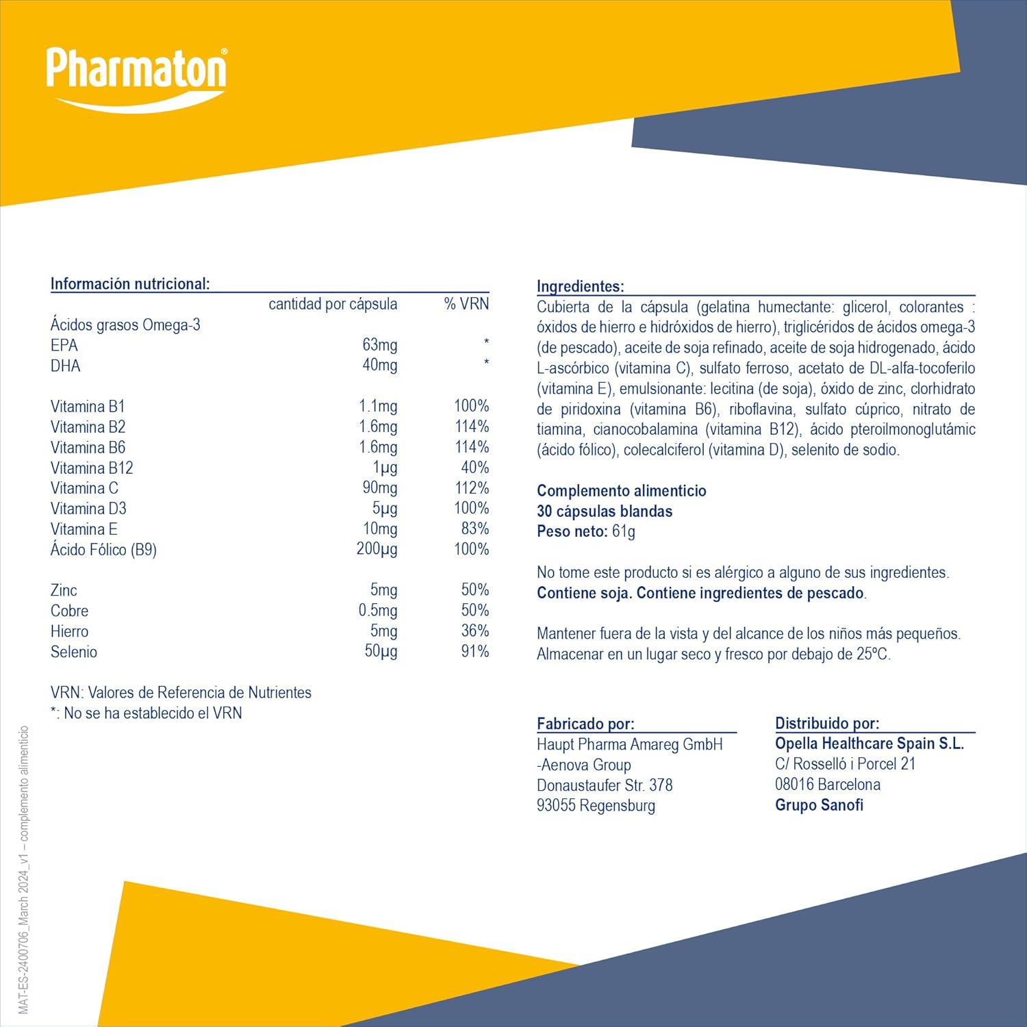 Pharmaton 50+ – imagem do produto